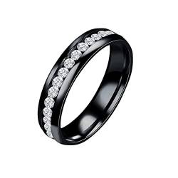 Rubu22a -Stahl-Angst-Ring für Frauen Größe 6 13 Breite 8 mm Exquisiter Ring Schwarz sandgestrahlte Diamantringe Bio Ohne Zusatzstoffe (Black, 11) von Rubu22a