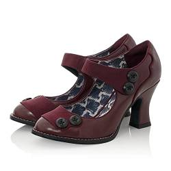 Ruby Shoo Penny Damen Barschuh mit Klettverschluss, Louis-Absatz, pflaumenfarben, damson, 42 EU von Ruby Shoo