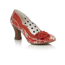 Ruby Shoo Viola Coral Mid Heel Floral Patent Shoes UK 4 von Ruby Shoo