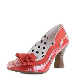 Ruby Shoo Viola Coral Mid Heel Floral Patent Shoes UK 7 von Ruby Shoo