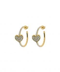 Heart earrings with cubic zirconia Rue des Mille ORZ-004 CUO AU 925 silver Stardust collection von Rue Des Mille