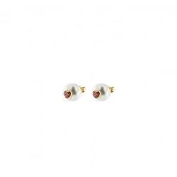 Woman earrings Rue des Mille Galactica pearl with heart ORZ-013 M1 AU Silver 925 von Rue Des Mille