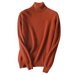 Kaschmir Rollkragenpullover koreanischer Stil High Neck Strickpullover, caramel, S von Ruereuu