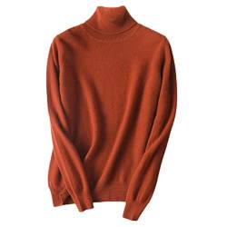 Ruereuu Damen Merino Kaschmir Rollkragen Strick Pullover Sweater, caramel, M von Ruereuu