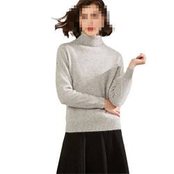 Ruereuu Damen Thermo-Pullover aus Kaschmir mit Rollkragen, grau, M von Ruereuu