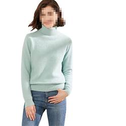 Ruereuu Damen Thermo-Pullover aus Kaschmir mit Rollkragen, mint, XL von Ruereuu