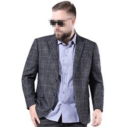 Ruereuu Herren Loose Business Coat Plaid Anzug, grau, XXXXXL von Ruereuu