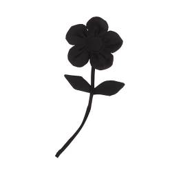 Retro Schwarz Weiß Stoff Blumen Anstecknadeln, Stilvolle Vintage Blumen brosche, Geeignet für Damen Outfits Accessoires von Rufevee