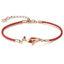 Rufevee Viel Glück Armband Geflochtenes Seil Koi Armband Rote Schnur Valentine Geschenk Paar Geschenk von Rufevee