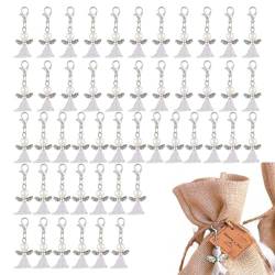 Ruhnjyg Engel-Anhänger-Schlüsselanhänger,Schutzengel-Schlüsselanhänger zum Basteln | 50 Stück DIY-Glücksengel-Charm-Bastelzubehör für die Taufe von Ruhnjyg
