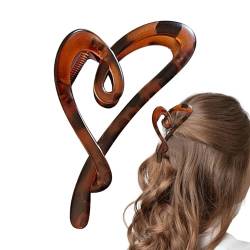 Ruhnjyg Haarspangen zum Stylen,Herz-Klauenclip,Niedliche Krallenklemme - Elegante Liebesform mit starkem Halt, modische Haar-Accessoires, rutschfeste, matte Haarspange für den Hinterkopf von Ruhnjyg