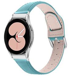 RuiRdot 20mm No Gaps Lederband kompatibel für Galaxy Watch 4 Classic 46 mm 42 mm Bänder, Schnellverschluss Uhrenarmband verstellbar Business Watch Ersatzband für Galaxy Watch 4 40 mm 44 mm (Blue) von RuiRdot