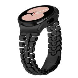 RuiRdot Watchband Kompatibel mit Galaxy Watch 6 40mm 44mm, Atmungsaktiv Edelstahl Smart Armband Armband für Frauen Männer für Galaxy Watch 6 Classic 43mm 47mm (Black) von RuiRdot