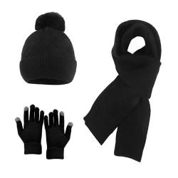 Ruiqas 3pcs Solid Farbe Schal Handschuhe Mütze Set weichen Stoff warm halten kaltes Wetter Winter Set für Frauen Männer von Ruiqas