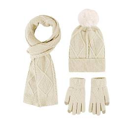 Ruiqas 3pcs Solid Farbe Schal Handschuhe Mütze Set weichen Stoff warm halten kaltes Wetter Winter Set für Frauen Männer von Ruiqas