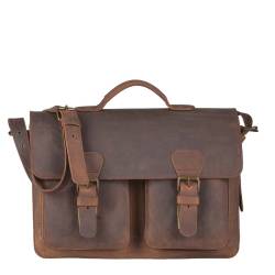 Aktentasche Leder 38x27cm mit 2 Fächern "Classic" ranger braun 2133-73 Ruitertassen von Ruitertassen