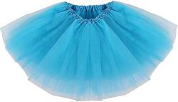 Ruiuzioong Damen Teen Tutu Rock Erwachsene Klassische Elastische 4 Schichten Tüll Tutu Rock für Dress Up Party Ballett Tanzen (Himmelblau) von Ruiuzioong