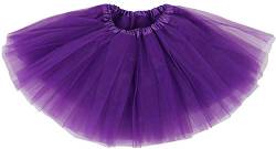 Ruiuzioong Damen Teen Tutu Rock Erwachsene Klassische Elastische 4 Schichten Tüll Tutu Rock für Dress Up Party Ballett Tanzen (Violett) von Ruiuzioong