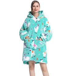Ruiuzioong Übergroße Hoodie Decke Sweatshirt,Bequeme Decke Kapuzenpullover warmes Sweatshirt für Damen Herren Teenager Geschenk (Alpaka) von Ruiuzioong