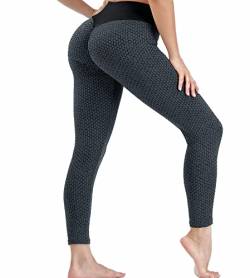 Ruixue Leggings Damen - High Waist Sport Leggings Push Up Boom Booty Leggings mit Bauchkontrolle, Lange Sporthose Fitnesshose Yoga Leggings für Damen Mädchen von Ruixue