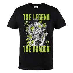 Rule Out Casual T-Shirt. Bruce Lee. The Legend of The Dragon. Karate. Schwarz (Größe Large) von Rule Out