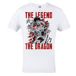 Rule Out Casual T-Shirt. Bruce Lee. The Legend of The Dragon. Karate. Weiß (Größe Small) von Rule Out