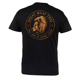 Rule Out Herren Kampfkunst T-Shirt. Sagat Muay Thai. Casual. Schwarz (Größe Small) von Rule Out