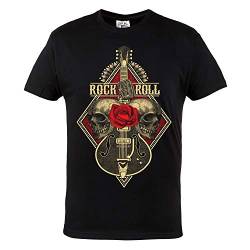 Rule Out Herren Musik T-Shirt. Rock'n'Roll. Guitar. Casual. Schwarz (Größe XLarge) von Rule Out
