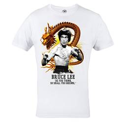 Rule Out Herren T-Shirt. Bruce Lee. Karate Champion. Casual Wear. Weiß (Größe XXLarge) von Rule Out