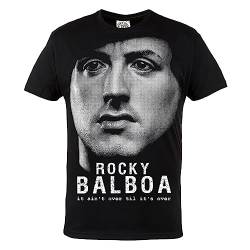 Rule Out Herren T-Shirt. Rocky Balboa. It Ain't Over. Boxen. Boxchampion. Casual Wear. Schwarz (Größe XXLarge) von Rule Out