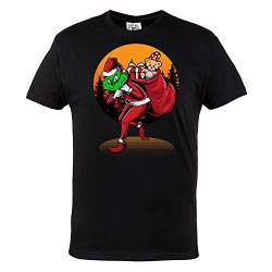 Rule Out Herren Weihnachts T-Shirt. Weihnachtsmann Grinch. Lustige Casual Wear (Größe Large) von Rule Out