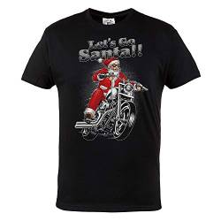 Rule Out Herren Weihnachts T-Shirt. Weihnachtsmann auf Motorrad. Lustige Casual Wear (Größe XXLarge) von Rule Out