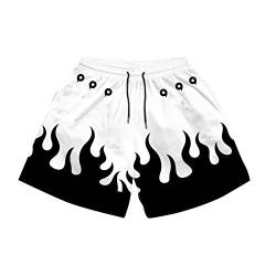 Rulercosplay Anime Badehose, 12,7 cm Schrittlänge, lustige Boardshorts für Herren, Jungen, Weiss/opulenter Garten, Medium von Rulercosplay