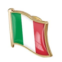 1pc Italienische Flaggen-abzeichen Metall Emaille Revers Brosche Italienische Flagge National Emblem Abzeichen Neuheit Zubehör von Ruluti
