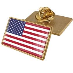 Ruluti Wappen Amerikanische Flagge Revers Pins Rechteck Vereinigte Staaten Usa Hut Krawatte Tack Abzeichen Pin von Ruluti