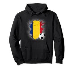 Rumänien Geschenk für Romania Fußball Soccer Pullover Hoodie von Rumänien Shirt Tor 2024 Fußball Soccer Football