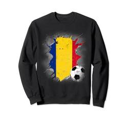 Rumänien Geschenk für Romania Fußball Soccer Sweatshirt von Rumänien Shirt Tor 2024 Fußball Soccer Football