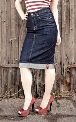 Rumble59 Ladies Denim - Perfect Pencil Skirt #XS von Rumble59