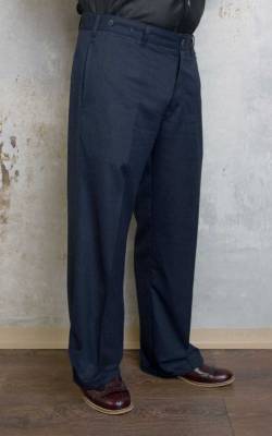 Rumble59 - Vintage Loose Fit Pants New Jersey - Fischgrat blau #30/32 von Rumble59