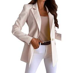 Damen Anzug Elegant Revers Blazer Einfarbig Slim Fit Business Büro Office Blazer mit Taschen Damen Blazer mit Knopfleiste Cardigan Outwear Bequeme Mantel Herbst Jacken FüR Damen Business/Bankett von Rumity