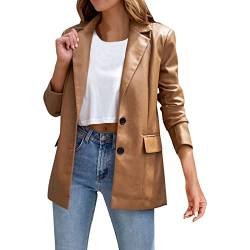 Rumity Casual Damen Lederjacke Echt Leder Damenjacke Cool Stylisch Vintage Sportlich Und Slim Fit Jacke Für Frauen Winterjacke Damen Kurz Mantel von Rumity