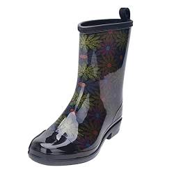 Rumity Damen Gummistiefel Halbhoch Wasserdicht Gummistiefeletten Regenstiefel Kurzschaft Boots Outdoor Gartenschuhe Anti-Rutsch Reitstiefel Kinder MäDchen Gummistiefel Damen Kurz von Rumity