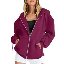 Rumity Damen Kapuzenpullover Hoodie Sweatshirt mit Kapuze Kapuzenjacke mit Reißverschluss Outdoor Fitness Training Jogging Sport College Jacke Damen Weihnachten Pullover Damen von Rumity