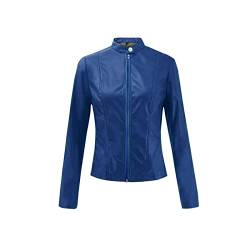 Rumity Damen Lederjacke Kurz Bikerjacke Stehkragen Reißverschluss Leder Jacke Übergangsjacke für Herbst Frühling Damenjacken Winter Hochzeit/Hochzeit von Rumity