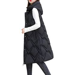 Rumity Damen Steppmantel Lange Stepp-Jacke mit Kapuze Damen Softshelljacke Kurzmantel Pullover Damen Winter Damen Daunenmantel von Rumity