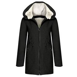 Rumity Winterparka Damen Lang Wintermantel Warm Winter Jacke Dicker Parka mit Fell Kapuze Outdoor Jacke Damen Daunenmantel Trenchcoat Damen Beige Leichte Steppjacke Damen von Rumity