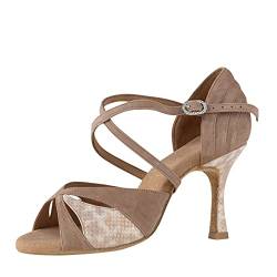 Rummos Damen Latein Tanzschuhe Elite Paloma 027/093 - Nubuck/Leder Hellbraun/Beige - Medium (Normal) - 70R Flare - Größe: EUR 39 von Rummos