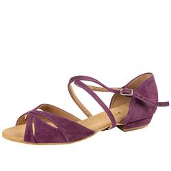 Rummos Damen Tanzschuhe Lola - Nubuck Burgundy - Medium (Normal) - 2 cm Block - EUR 40,5 von Rummos