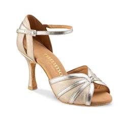 Rummos Damen Tanzschuhe R367 - Material: Leder - Farbe: Silber/Platin - Weite: Medium (Normal) - Absatz: 70R Flare - Größe: EUR 39 von Rummos