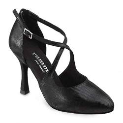 Rummos Damen Tanzschuhe R425 - Leder Schwarz - Medium (Normal) - 7 cm Flare - EUR 39 von Rummos